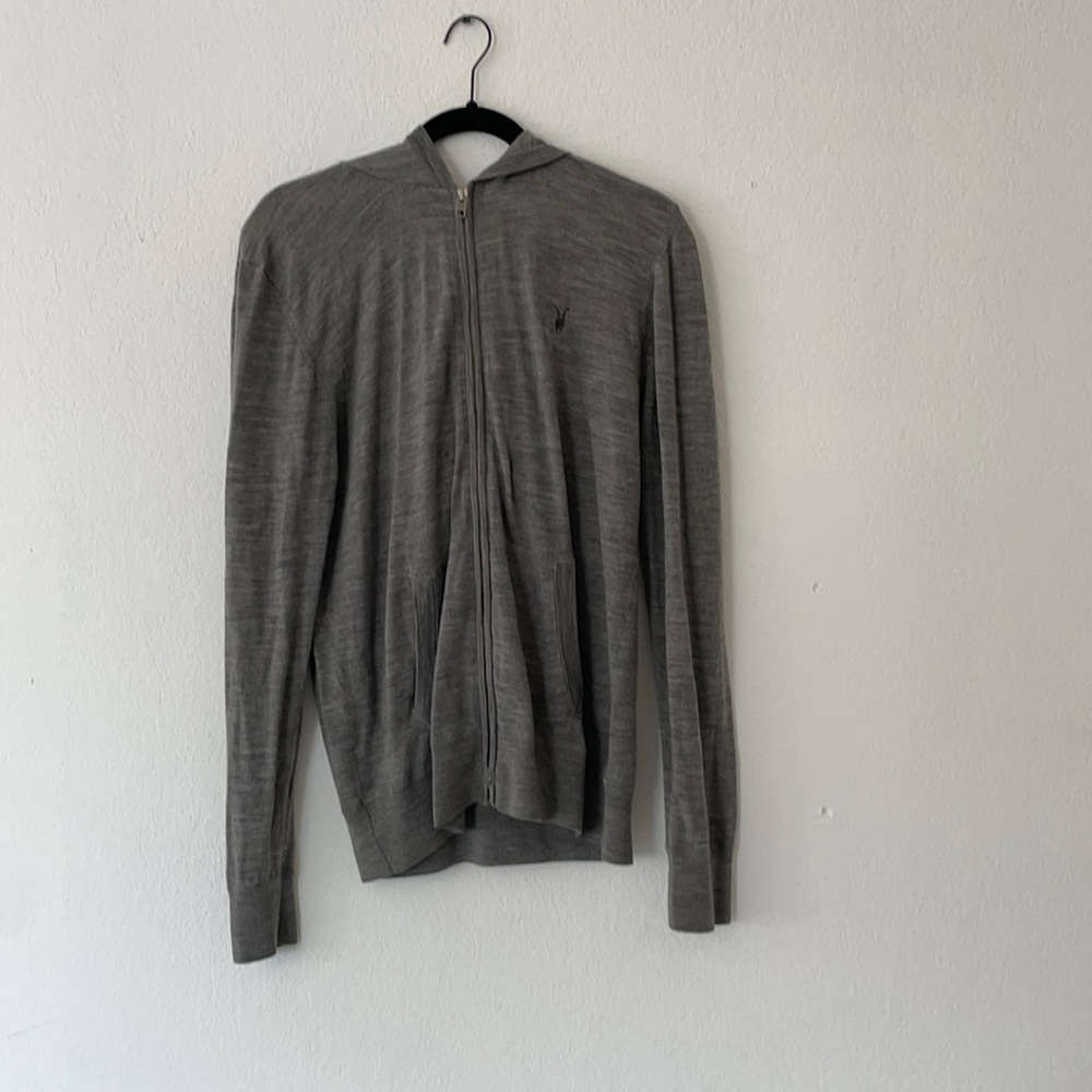 All saints mode merino zip hoodie